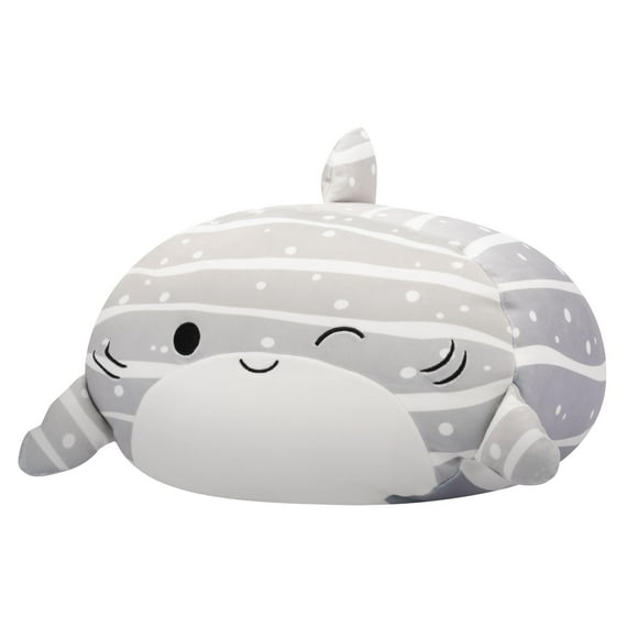 Peluche Squishmallows Sachie, tiburón rayado gris, 30 cm