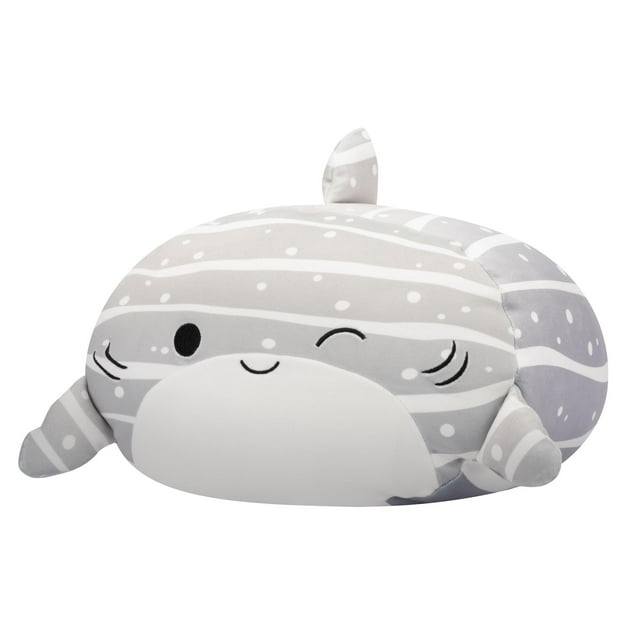 Peluche Squishmallows Sachie, tiburón rayado gris, 30 cm