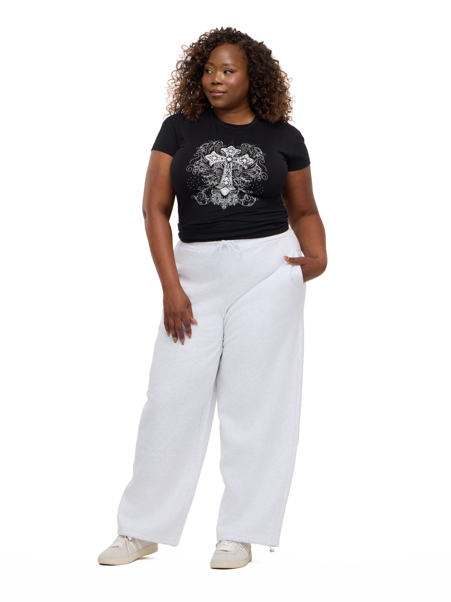 Forever 21 Women's Barrel Leg Joggers with Drawstring Waist and Bungee Hem, Fleece Balloon Pants with Side Pockets, Grey, XXS-4X