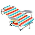 thumbnail image 2 of Tcbosik Folding Beach Chair for Adults, Lightweight Camping Chair with 5-Position Adjustable Backrest, 32"H Portable Lawn Chair with Towel Bar, Cooler Pouch and Side Pockets, Rainbow Stripes, 2 of 10