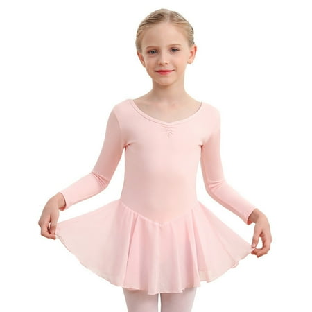 Gyratedream Toddler Girls Ballet Leotards with Skirt Long Sleeve Dance Dress Kids Gymnastic Ballerina Outfit Dress