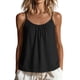 thumbnail image 1 of Blusas Tipo Camisola para Mujer - Tops de Tirantes Finos con Fruncido Al Frente para Viaje, Vacaciones, Playa, Tops de Verano Casuales, Cuello Redondo, Camisetas sin Mangas Tipo Cami B-Black XXL, 1 of 7