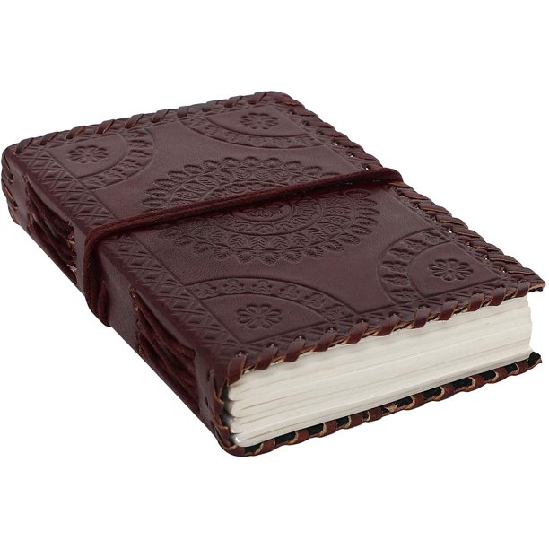 Ajuny Leather Bound Journal Unlined Pages Writing Notebook For Men