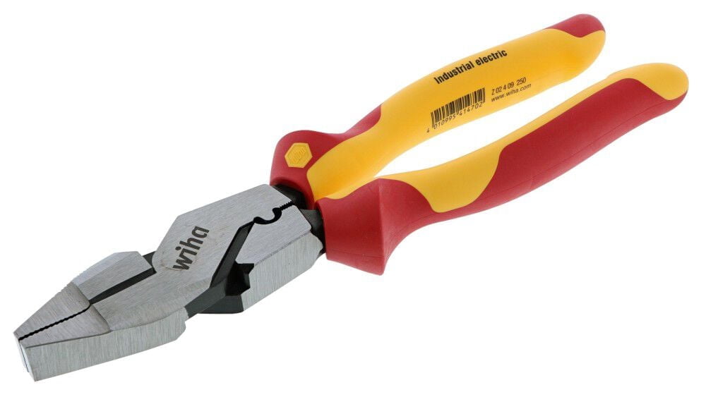 9.5" Insulated Industrial NE Style Lineman’s Pliers with Crimpers - Wiha Tools 32948