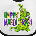 thumbnail image 4 of Inktastic Happy Mardi Gras Big and Little Alligators with Beads Boys or Girls Baby Bib, 4 of 4