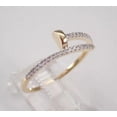 thumbnail image 2 of 1Ct Round Real Moissanite Women's Nail Wedding Ring 14k Two Tone Gold Plated, 2 of 4