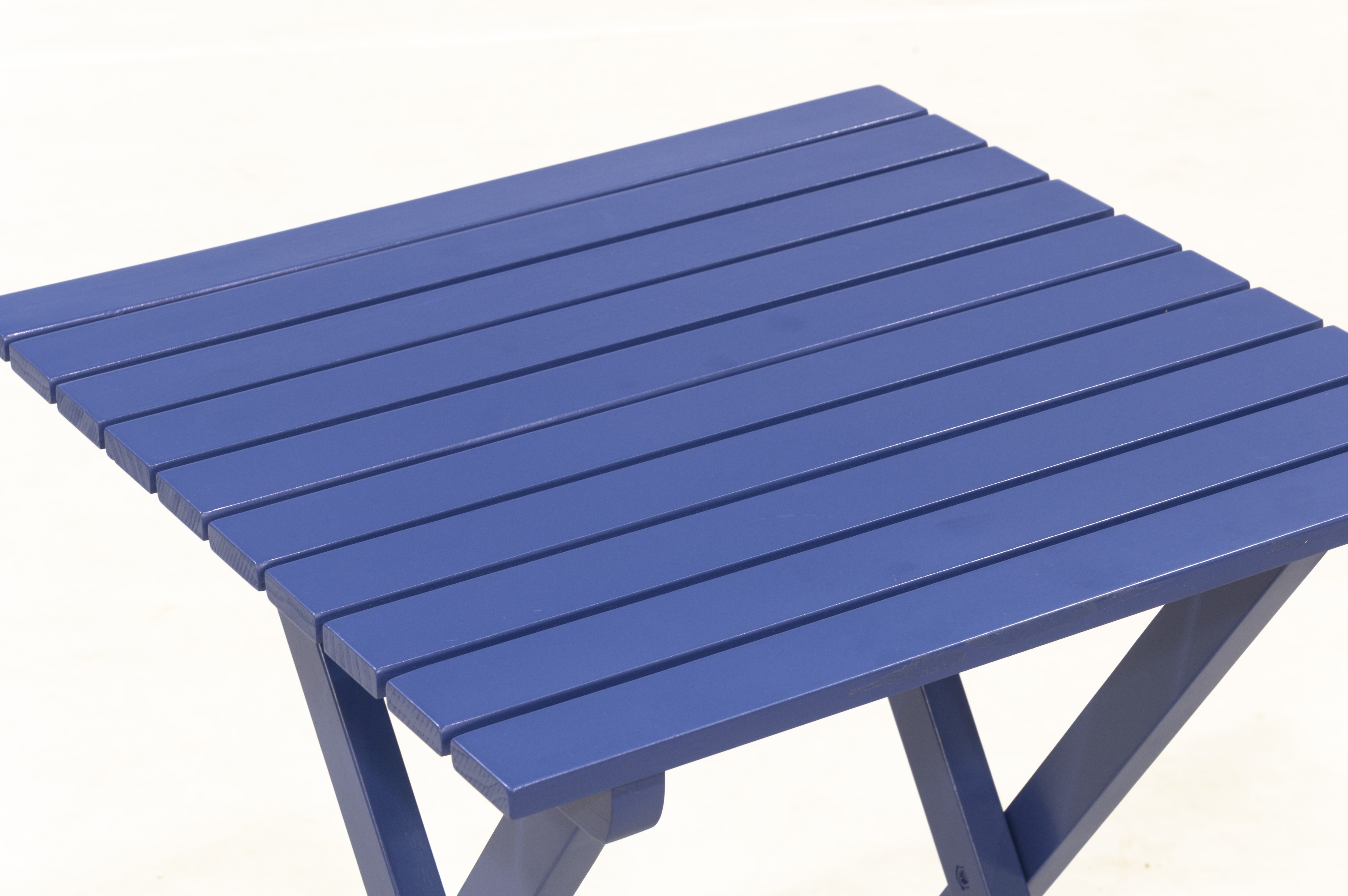Outdoor Patio Garden Furniture 3-Piece Wood Adirondack Chair Set, Weather Resistant Finish,2 Adirondack Chairs and 1 Side Table-Blue
