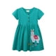 thumbnail image 1 of Vestido de algodón con estampado de lunares para niña REDARER, manga corta, estilo casual, con apliques bordados, talla 2-3 años, 1 of 4
