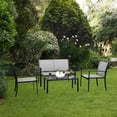 thumbnail image 7 of VINGLI 4 Pieces Patio Conversation Set Patio Furniture Set with Loveseat and Coffee Table, Outdoor Sofa Garden Lawn,Patio Chairs for Poolside Porch (Grey), 7 of 7