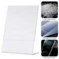 thumbnail image 2 of Paokuoon Acrylic Display Stand Acrylic Sign Holder 3Pcs Clear Water Resistant Slanted Table Display Stand for Office Restaurant, 2 of 7