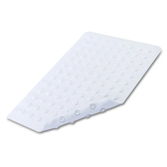 Medium Rubber Bath Safety Mat By Slipx Solutions: White In-Tub Suction Cup Mat