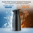 thumbnail image 2 of Stcellnmex 1 Pc Silver 68oz Insulated Stainless Steel Thermal Coffee Carafe Double Wall Vacuum Flask with Cleaning Brushes for 12 Hours Coffee Tea Heat Retention, 2 of 7