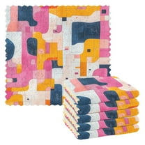 Yayeee Kitchen Dish Cloths for Washing Dishes Set of 6 Microfiber Towels, Art Geometric