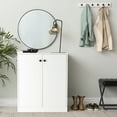 thumbnail image 2 of Canddidliike 2 Door Storage Base Cabinet with 3-Tier Shelf-White, Floor Storage Cabinet for Home Office Sideboard Storage Organizer, 2 of 10
