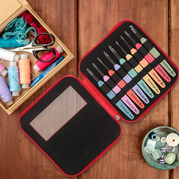 BESTSKY Ergonomic LED Crochet Hooks Set for Beginners & Arthritis (9pcs)