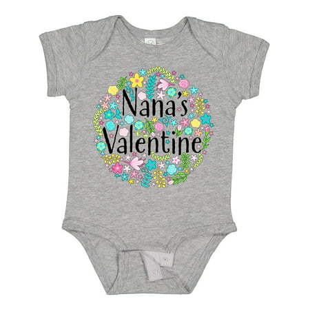 

Inktastic Nana s Valentine with Flower Circle Gift Baby Boy or Baby Girl Bodysuit