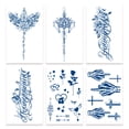 thumbnail image 1 of 6 Sheets Temporary Tattoo, Semi Permanent Tattoos Women Temporary Tattoos, Party Fake Tattoos, 1 of 6