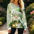 thumbnail image 5 of Women's Fashion Casual Christmas Print Pullover Long-Sleeve Hooded Sweatshirt, Festive Fall Winter Wear with Soft Fabric and Holiday Theme for Cozy Comfort,Light Green,M, 5 of 5