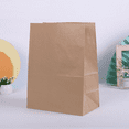 thumbnail image 3 of Large size  Kraft Paper Bag  Biscuit Bags Vegetables Shopping Bag Candy Package Lunch Bag Grocery Cookie Bread Bucket Bag (28x28x15cm,10pcs), 3 of 6