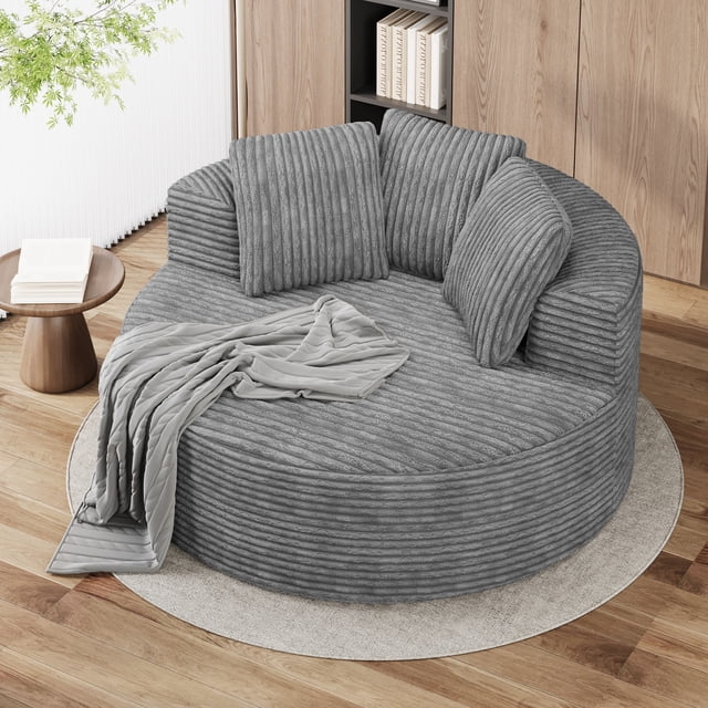 The Magic Home Togo Canapé d'Angle au Sol, Gris