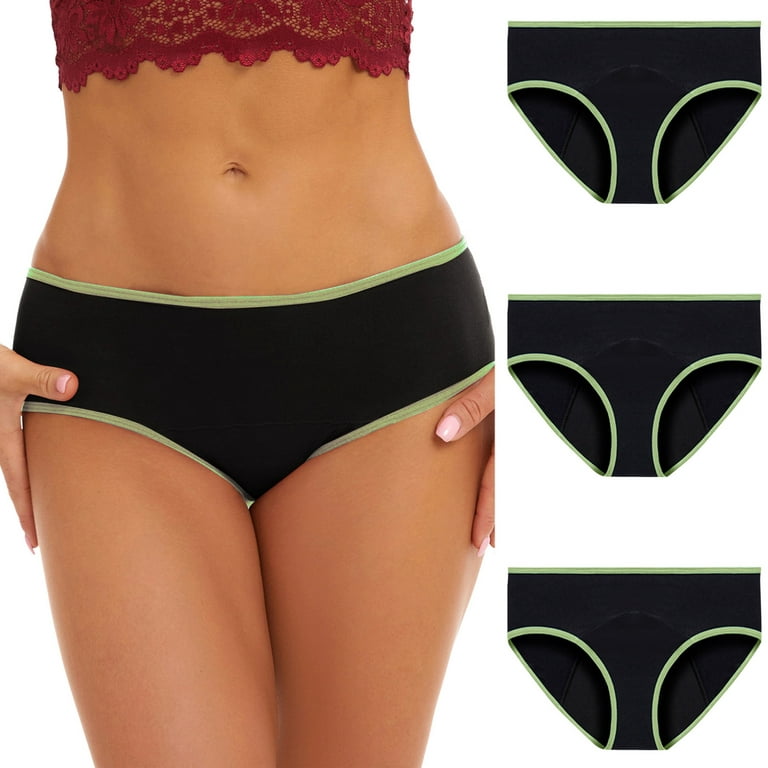 DEFNES Leak Proof Underwear for Woman Cotton Overnight Menstrual Panties  Briefs (5 Pack)