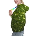 thumbnail image 2 of Uemuo Green Glitter Sparkle Pattern Women's Hoodie with Eye-catching Drawstrings- Casual Pullover Hoodie with Kangaroo Pocket, Stylish Hooded Sweatshirt-Small, 2 of 7