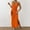 Orange, variant on Oplxuo Crochet Knit Maxi Dress for Women Summer Sexy Halter Plunge Sleeveless Bikini Coverups Sundress for Vacation Beach