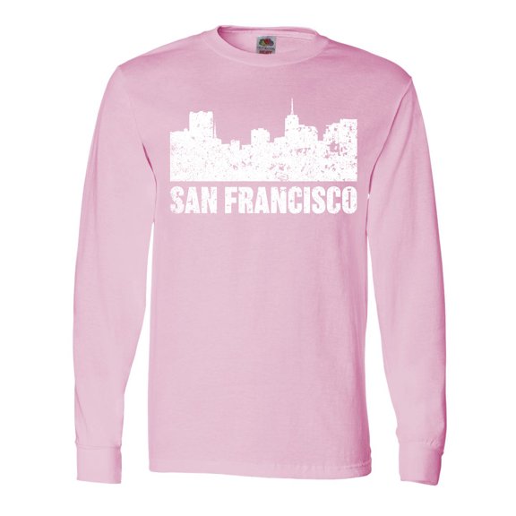 Inktastic San Francisco Skyline with Grunge Long Sleeve T-Shirt