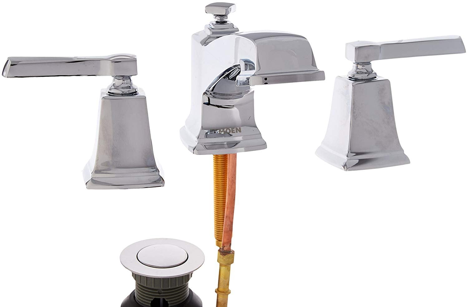 Moen WS84820 Boardwalk TwoHandle Low Arc Bathroom Faucet, Chrome