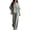 Grey, variant on Casual Pant Suits For Women, Notch Neck Button Accent Irregular Top And Flowy Wide Leg Pants Two‑Piece Lounge Outfit, Relax‑Fit Polyester Women Set, S‑XXL, Plus Size Friendly