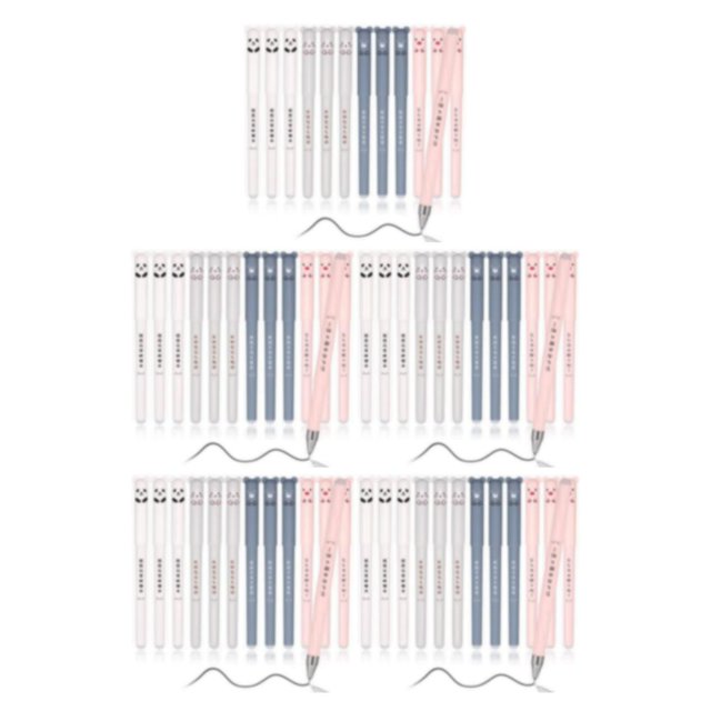 QualitChoice 12pcs/set Erasable And Rewrite Rollerball Pen With Cute Cartoon Reliable Ink Fluent Writing black 5Set