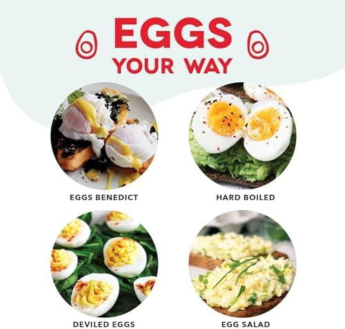 Rapid Egg Cooker: 7 Egg Capacity Electric Egg Cooker for Hard Boiled Eggs, Poached Eggs, Scrambled Eggs, or Omelets.