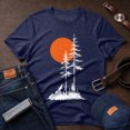 thumbnail image 3 of Jollimate Mountain Pine Sun Graphic Shirt, Vintage Nature Art Tee, Men's Outdoor Short Sleeve, 3 of 6