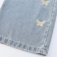 thumbnail image 5 of Baggy Jeans Kids Casual High Waisted Wide Leg Butterfly Print Pants Back To School Clothes Jean for Girls Size 3-14 Years, 5 of 9