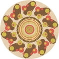 thumbnail image 1 of Ahgly Company Indoor Square Patterned Cardboard Brown Gold Area Rugs, 3' Square, 1 of 6
