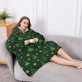 thumbnail image 5 of Oversized Wearable Blanket Hoodie,Dark Green Christmas Tree and Star Pattern Sherpa Blanket Hoodie with Super Pockets,Super Warm Fuzzy Pullover for Women & Men, 5 of 6
