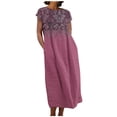 thumbnail image 1 of Robe pour Femmes, Robe d'Été en Coton et Lin Bohème Décontractée Mode Sans Manches Tenue de Vacances, 1 of 5