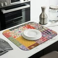 thumbnail image 3 of Pioneer Flower Floral Print Pattern Dish Drying Mat for Kitchen 1 Pack, Ultra Absorbent Microfiber Dishes Drainer Mats,16"x18", 3 of 6