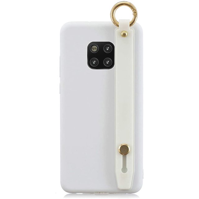 Case for Huawei P20 Pro, Rhinestone Painting Cloth Embossed Stylish Soft TPU Frame Glitter Thin Multicolor Soft Holder Stand Wrist Strap Full Protection Bumper,IBAOLE -Purple R-White Huawei Mate20 Pro