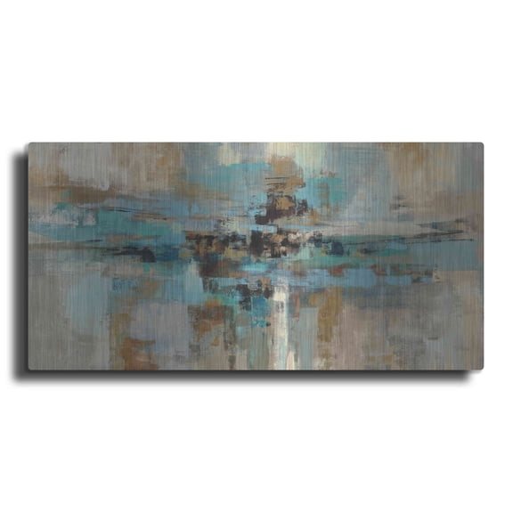 Luxe Metal Art 'Morning Fjord' by Silvia Vassileva, Metal Wall Art, 24"x12"