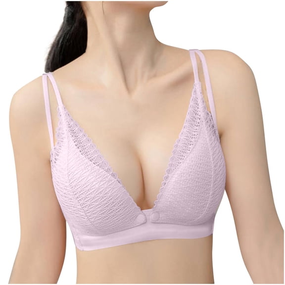 WCMZJ Nursing Bras for Women Convenient Breastfeeding Front Closure No Underwire Breathable Lace Bralette Bra Push Up Comfort Everyday Bras
