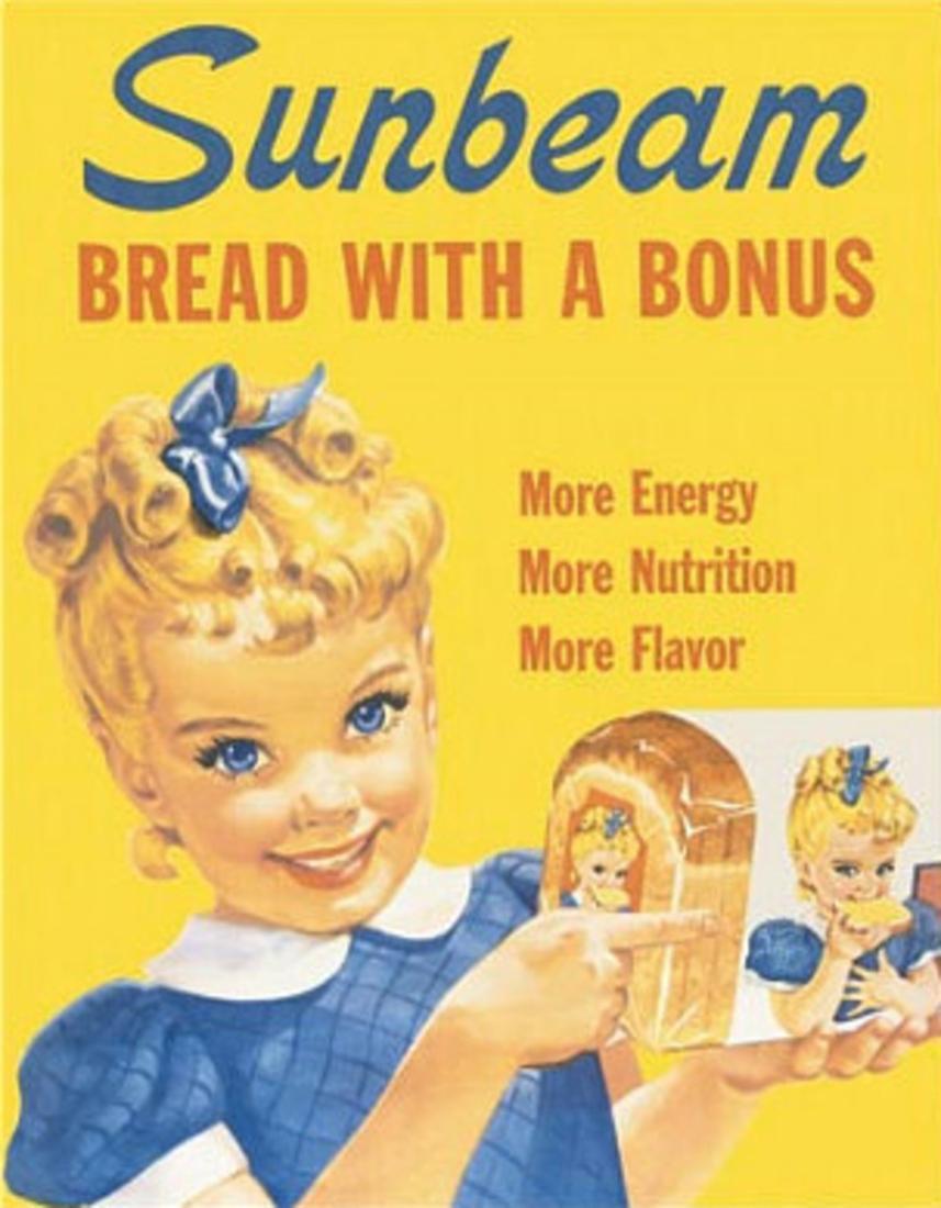 Sunbeam Bread Little Miss Sunbeam Tin Sign 12.5x16