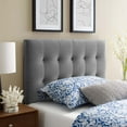 thumbnail image 2 of Contemporary Modern Urban Designer Bedroom Twin Size Tufted Headboard, Velvet Fabric, Grey Gray, 2 of 5