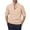 Beige, variant on JTieacloth Men's Spring And Summer Solid Color Y Long Sleeve Shirt Button Up Dress Shirt Green