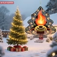 thumbnail image 3 of Metal Hanging Christmas Tree Wind Spinner - Intricate Design with Glowing Fire Top Perfect for Festive Yard & Garden Decor, 3 of 7