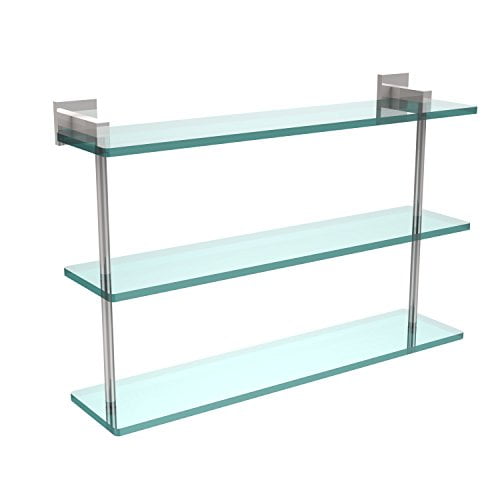 Allied Brass MT-5-22-PC Montero Collection 22 Inch Triple Tiered Glass Shelf Polished Chrome