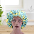 thumbnail image 3 of Koszal Night Sleep Hat Printed Soft Polyester Double-layer women Cap for Home, 3 of 7