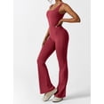thumbnail image 3 of Biezeib Women's Sleeveless Tank Jumpsuit, Solid Color U-Neck Back Cutout Wide Leg Pants Playsuit Clubwear, 3 of 6