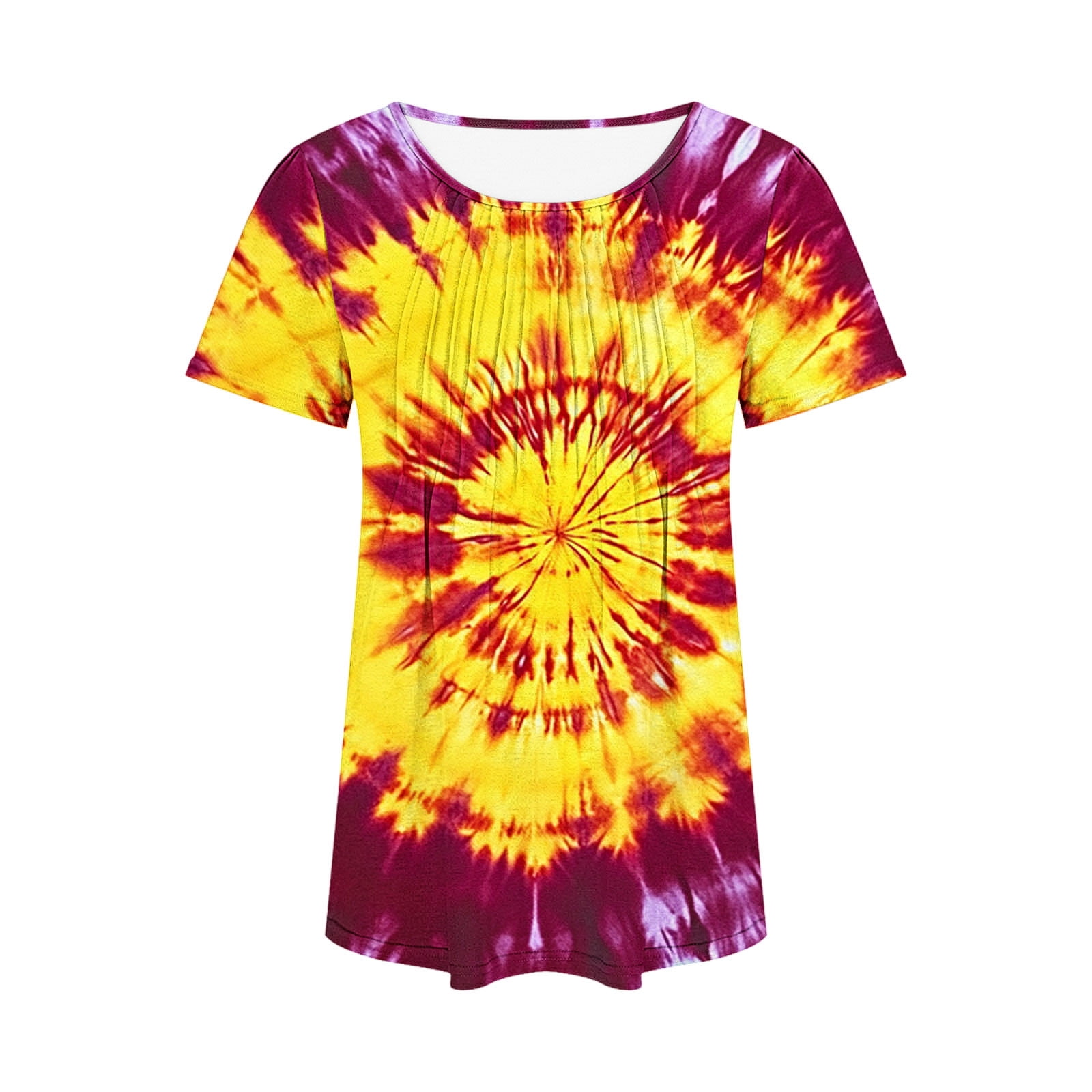 Youyipin Women's Clothing Summer Tops Women Hippie Shirt Tie Dye