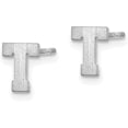 thumbnail image 2 of 14KW White Gold Brushed Letter T Initial Post Earrings, 2 of 6